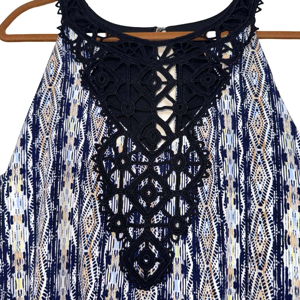 NWOT White House Black Market Size L Sleeveless Crochet Neckline Dress - Picture 2 of 9
